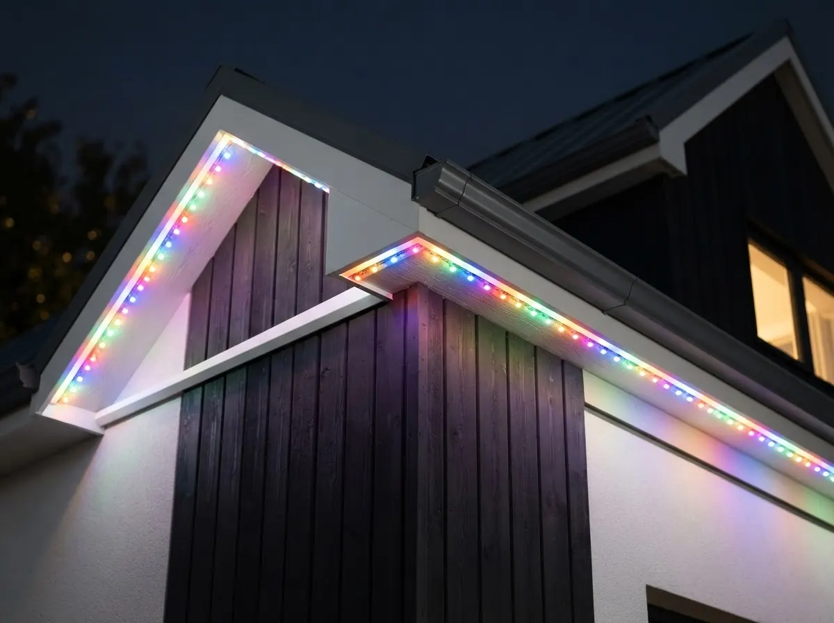 Permanent lighting track with multicolor LEDs